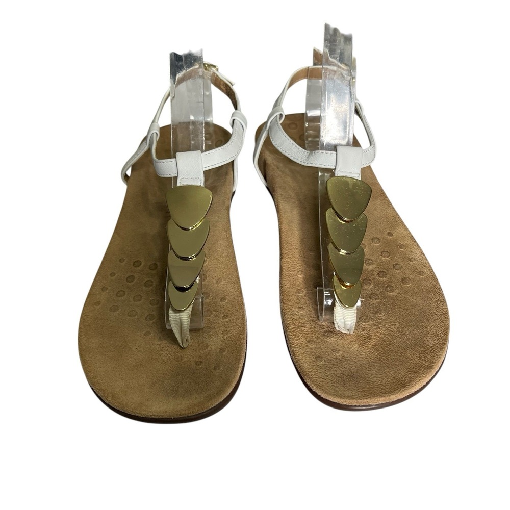 VIONIC MIAMI GOLD TONE JEWELED EMBELLISHED T STRAP SIZE‎ 8 SANDALS